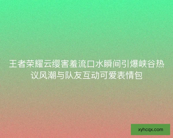 王者荣耀云缨害羞流口水瞬间引爆峡谷热议风潮与队友互动可爱表情包